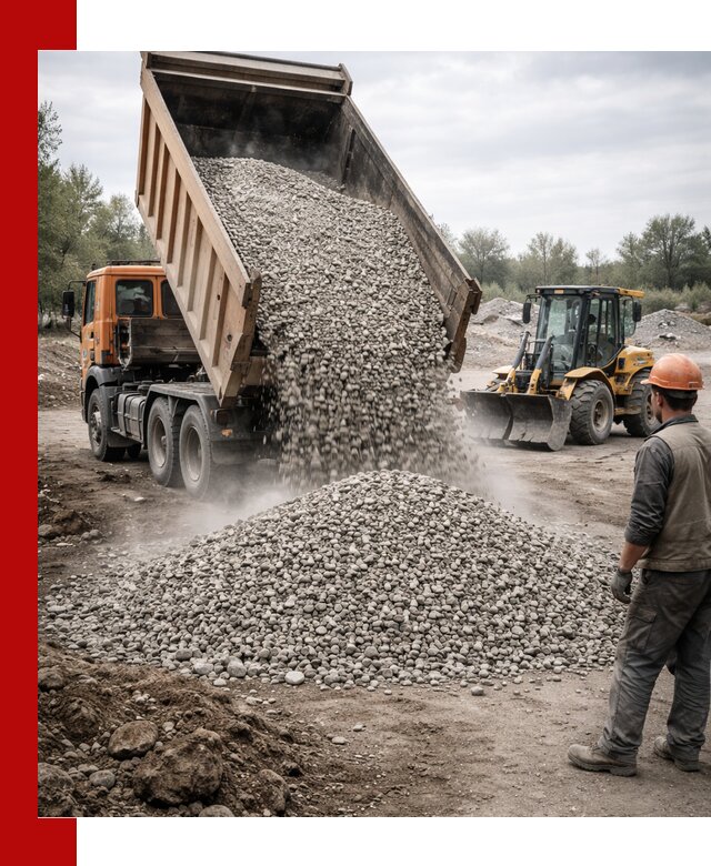Доставка щебня в Нижнем Новгороде крупными и мелкими фракциями