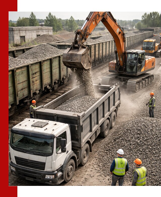 Железнодорожный щебень фракция 25–60 для поставок в Нижнем Новгороде