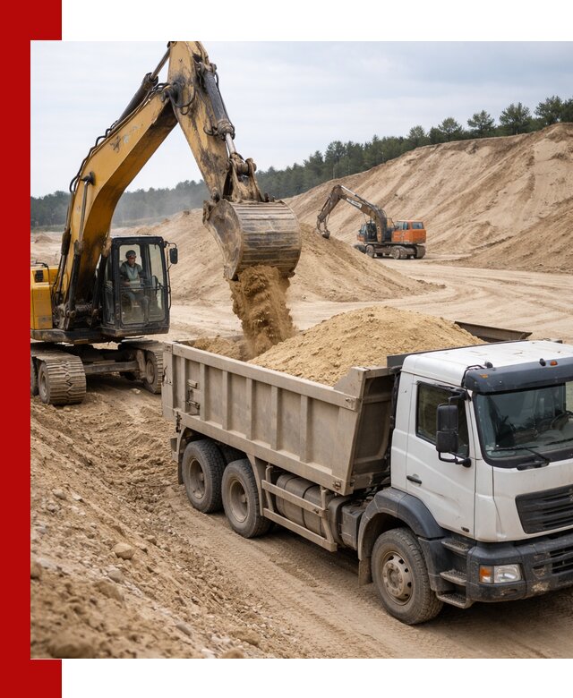 Доставка карьерного песка с самосвалами и разгрузкой в Нижнем Новгороде