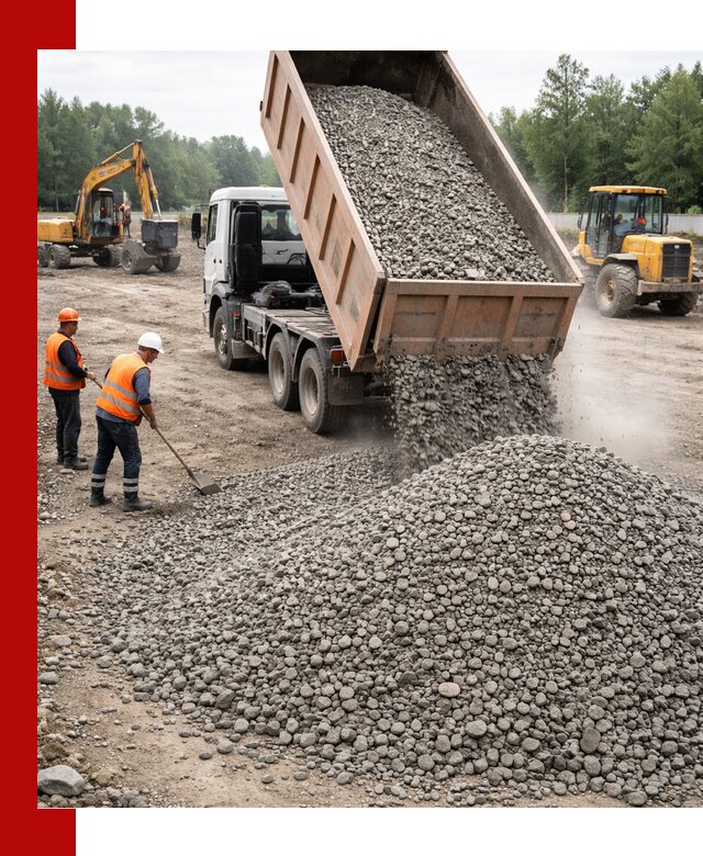 Доставка гравия фракции 40-70 в Нижнем Новгороде оптом и в розницу