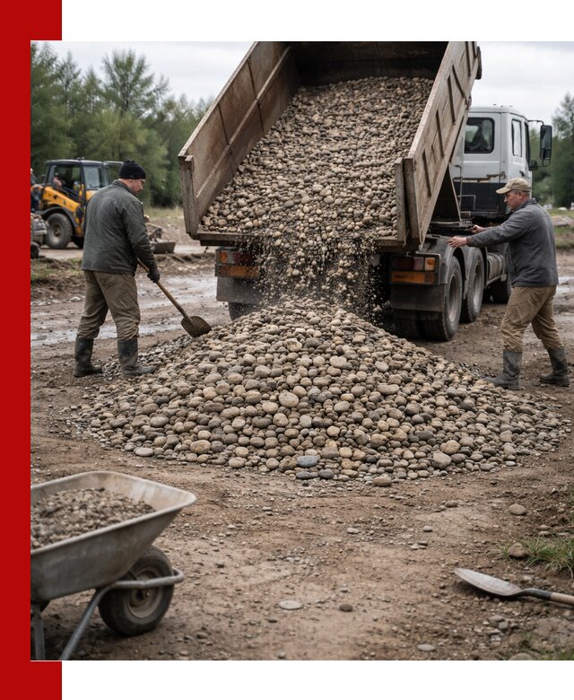 Доставка гальки речной оптом и в розницу в Нижнем Новгороде