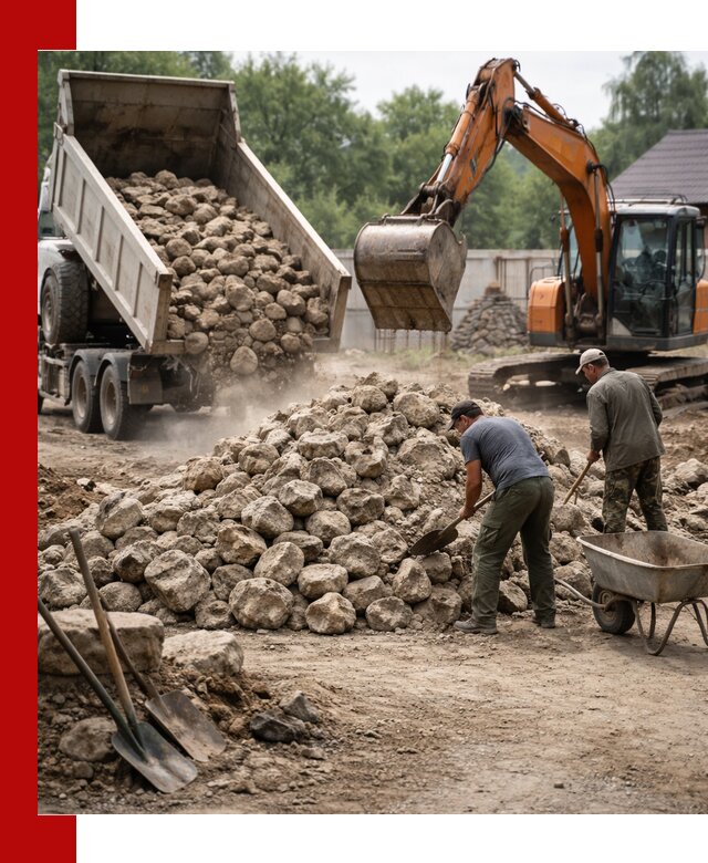 Доставка и разгрузка бутового камня в Нижнем Новгороде