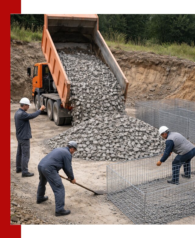 Камень для габионов с доставкой в Нижнем Новгороде быстро и надёжно