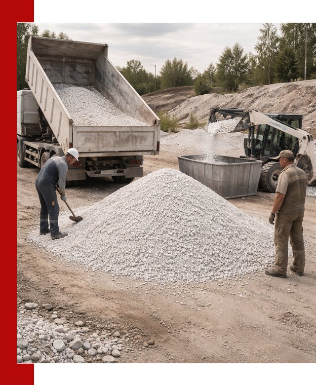 Доставка и продажа белой мраморной крошки в Нижнем Новгороде