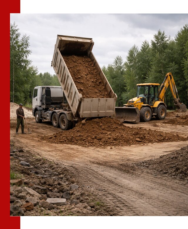 Доставка суглинка самосвалами в Нижнем Новгороде подсыпка и планировка